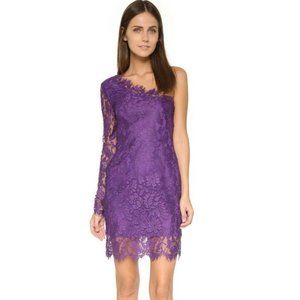 Pierre Balmain Purple Lace One Shoulder Dress